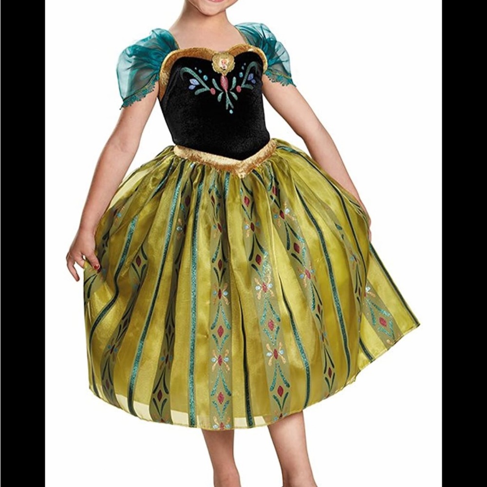 Any3 for$25🆕 Disney Frozen Coronation Anna costume DRESS, choker, and comb LG… - Picture 2 of 9